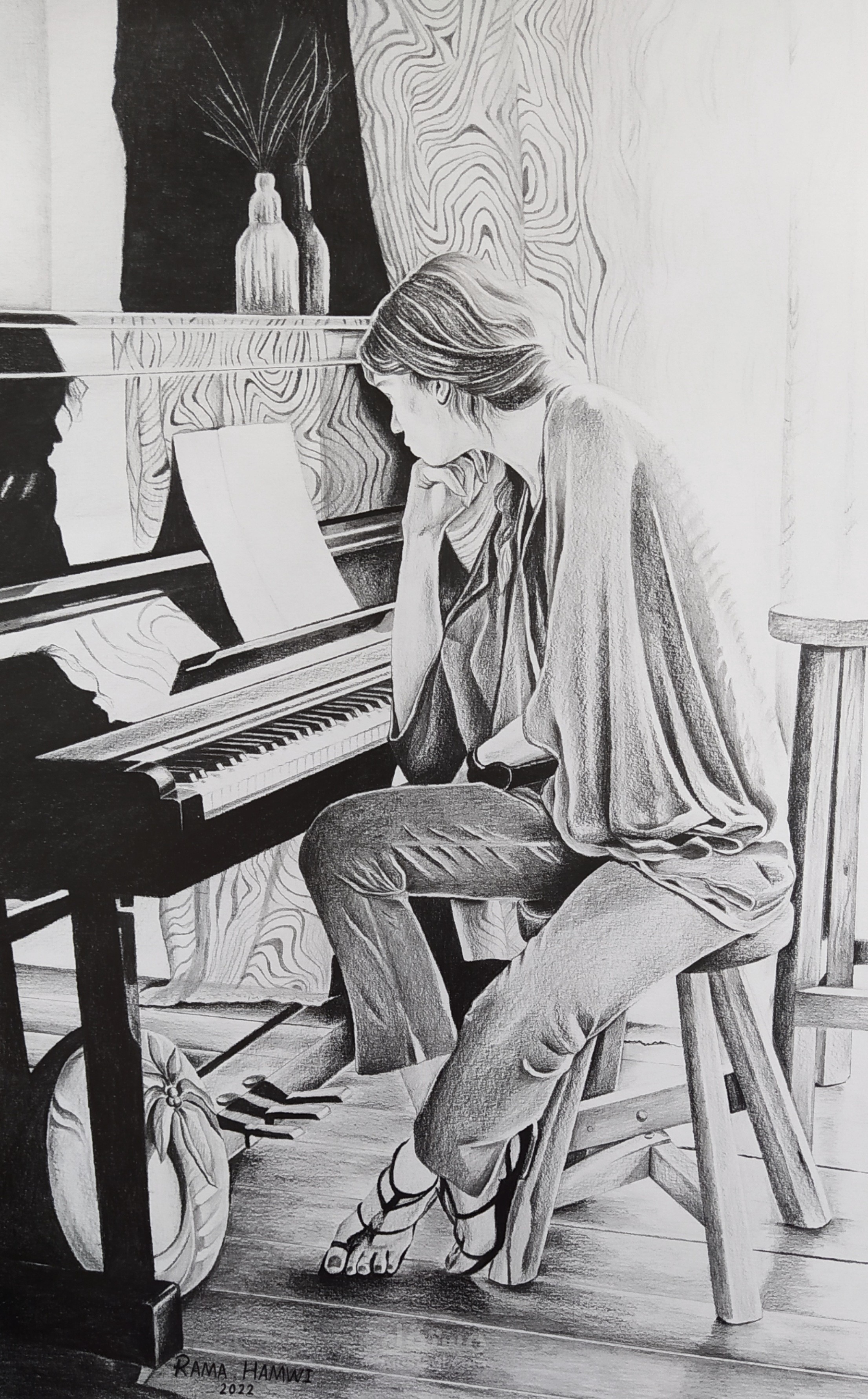 رسم رصاص وفحم