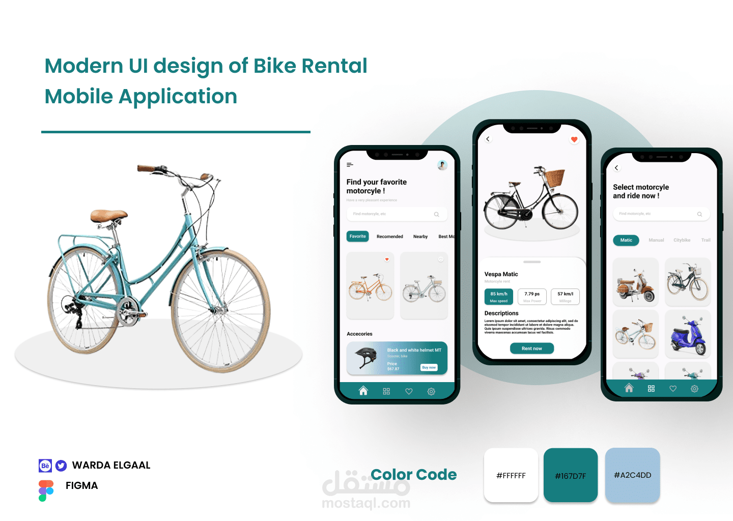 Modern UI design of Bike Rental Mobile Application