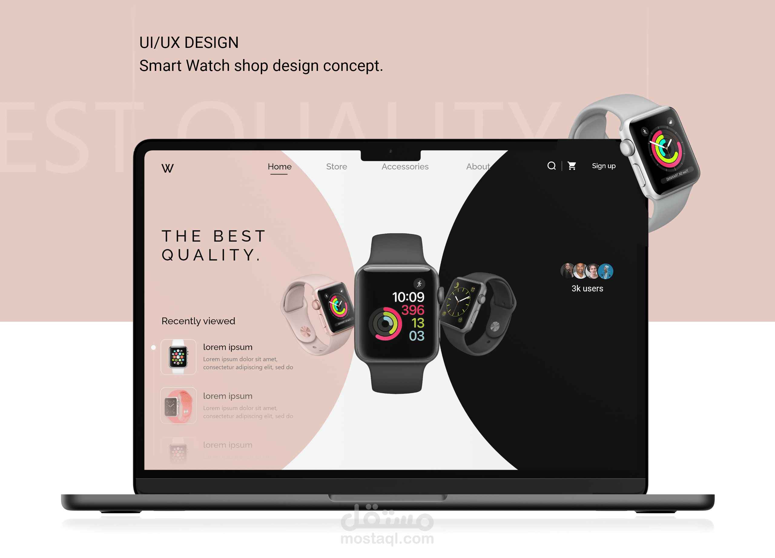 Smart Watch online shop Design concept web