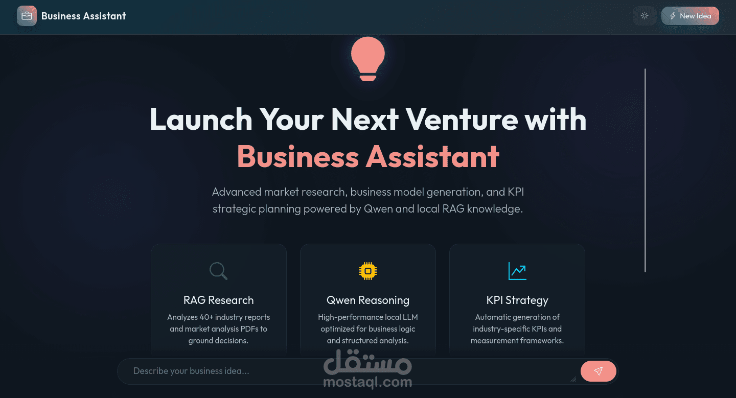 Business Assistant  >> RAG system + LLMs