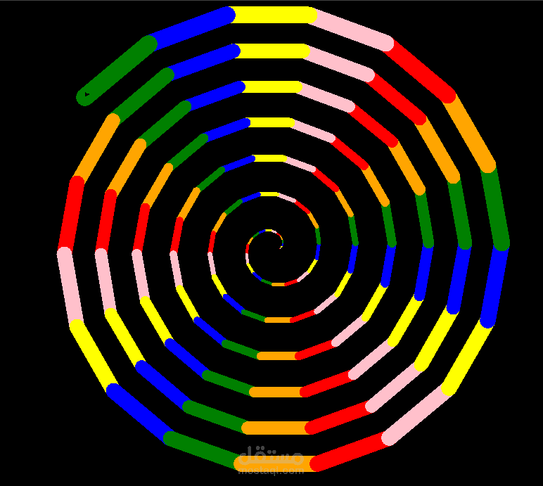 رسم شكل لولبي بأكواد البايثون