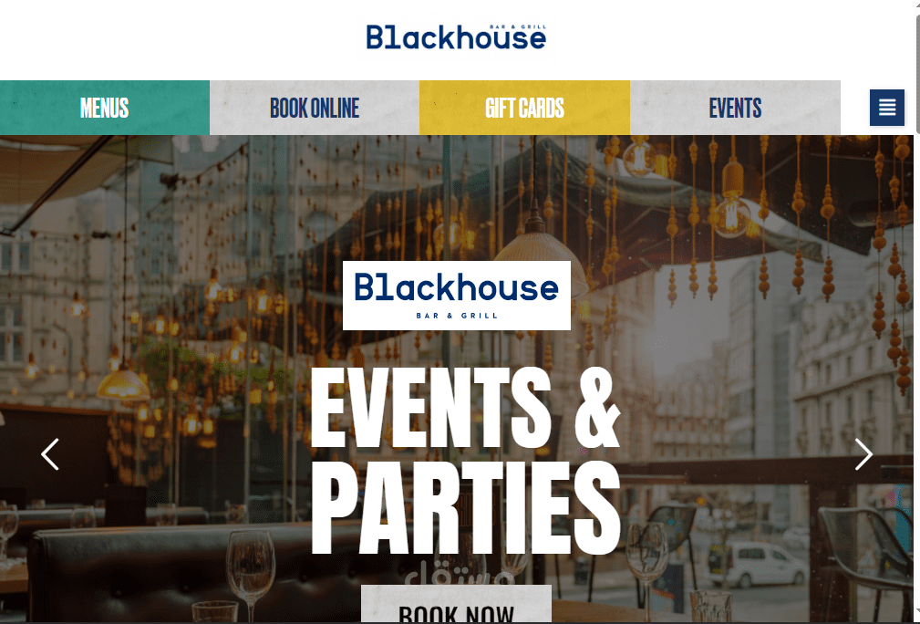 موقع الكتروني لمطعم blackhouse
