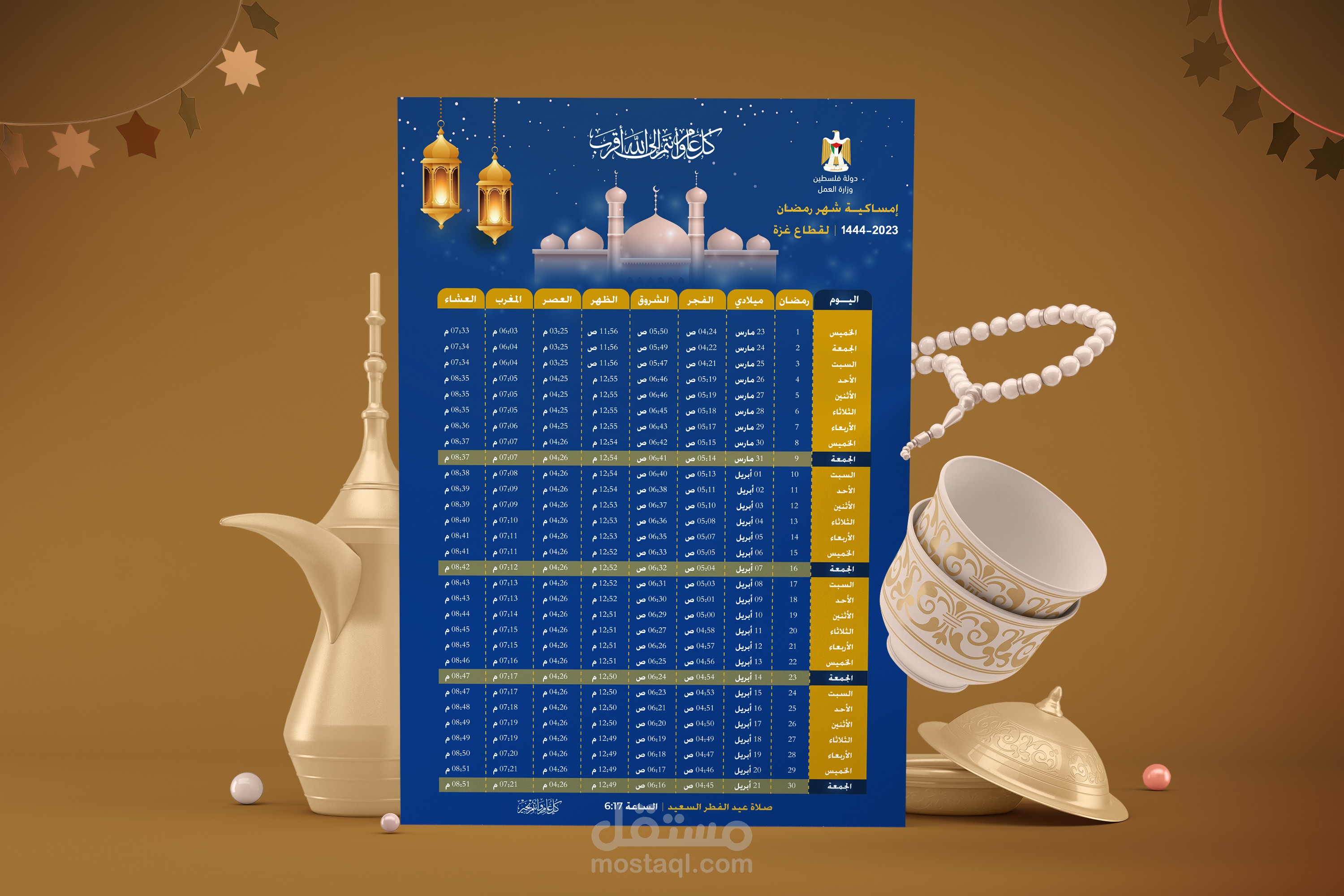 إنجاز إمساكية ل شهر رمضان المبارك لصالح وزارة العمل