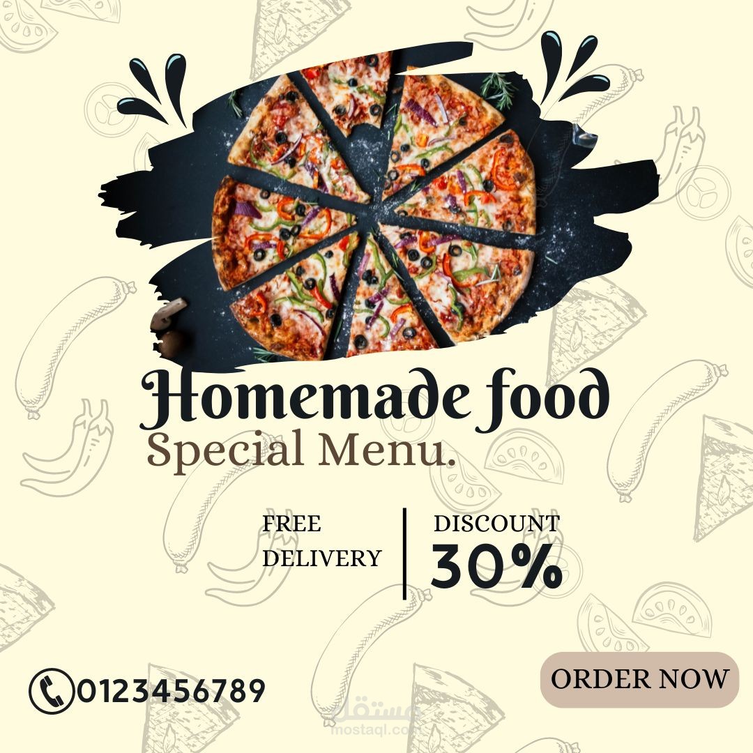 تصميم اعلان مطعم