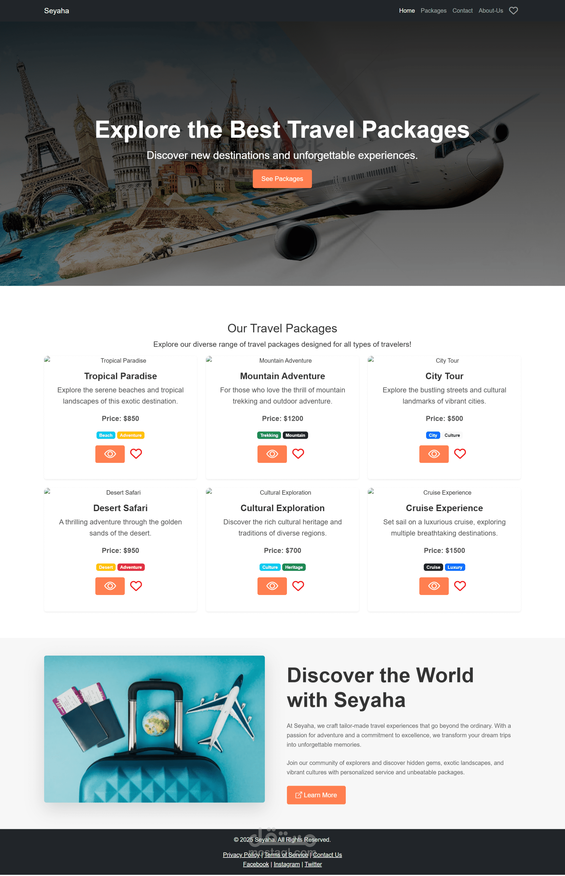 Front-end Traveling website