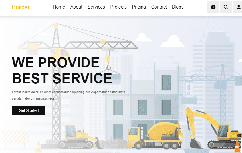 موقع لشركة مقاولات.