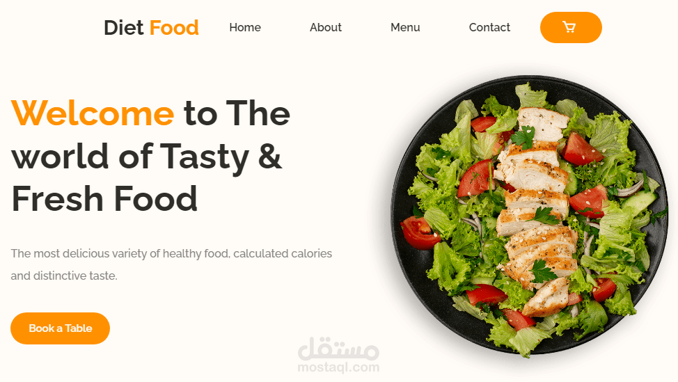 صفحة هبوط لمطعم وجبات صحية