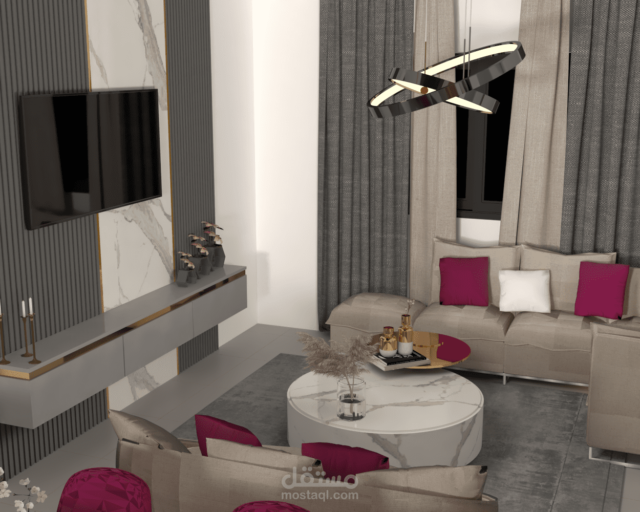 تصميم غرفة معيشة مودرن