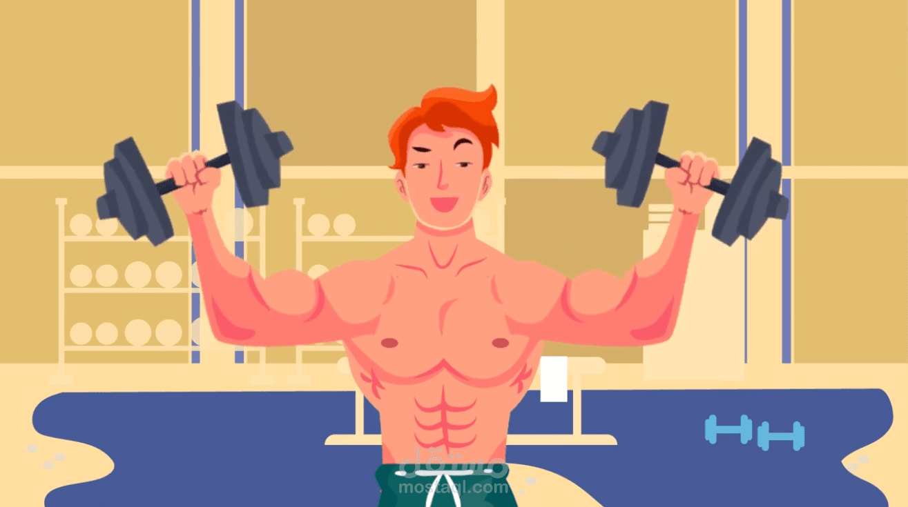 موشن جرافيك دامبل للاجهزة الرياضية