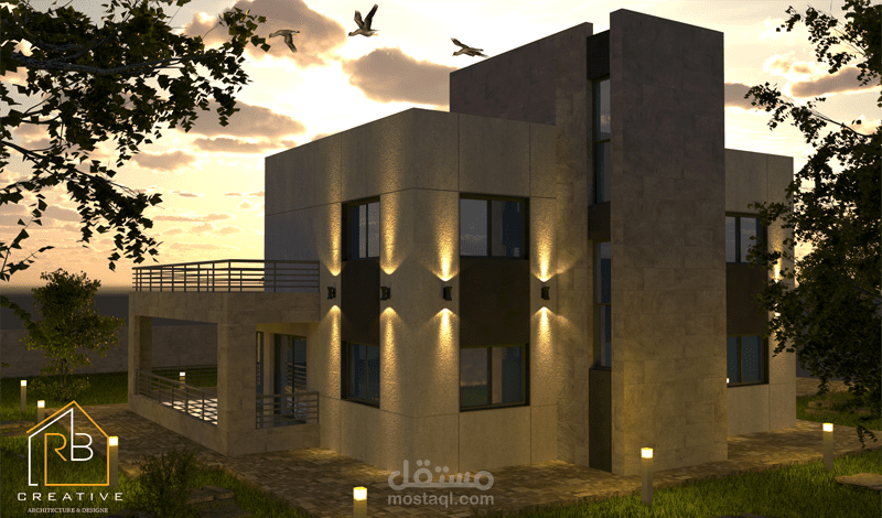 نمذجة ثلاثية الأبعاد و رندر لفيلا