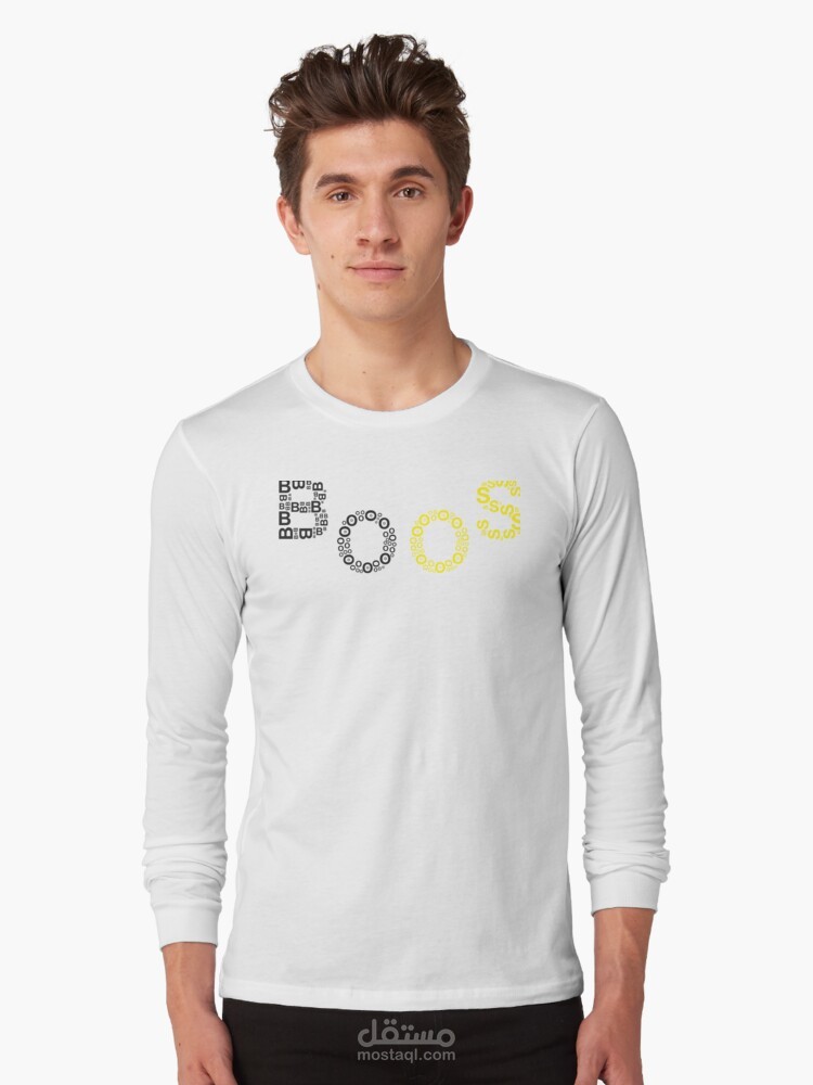 تصميم تيشرت عصري تايبوجرافيك شعار BOOS