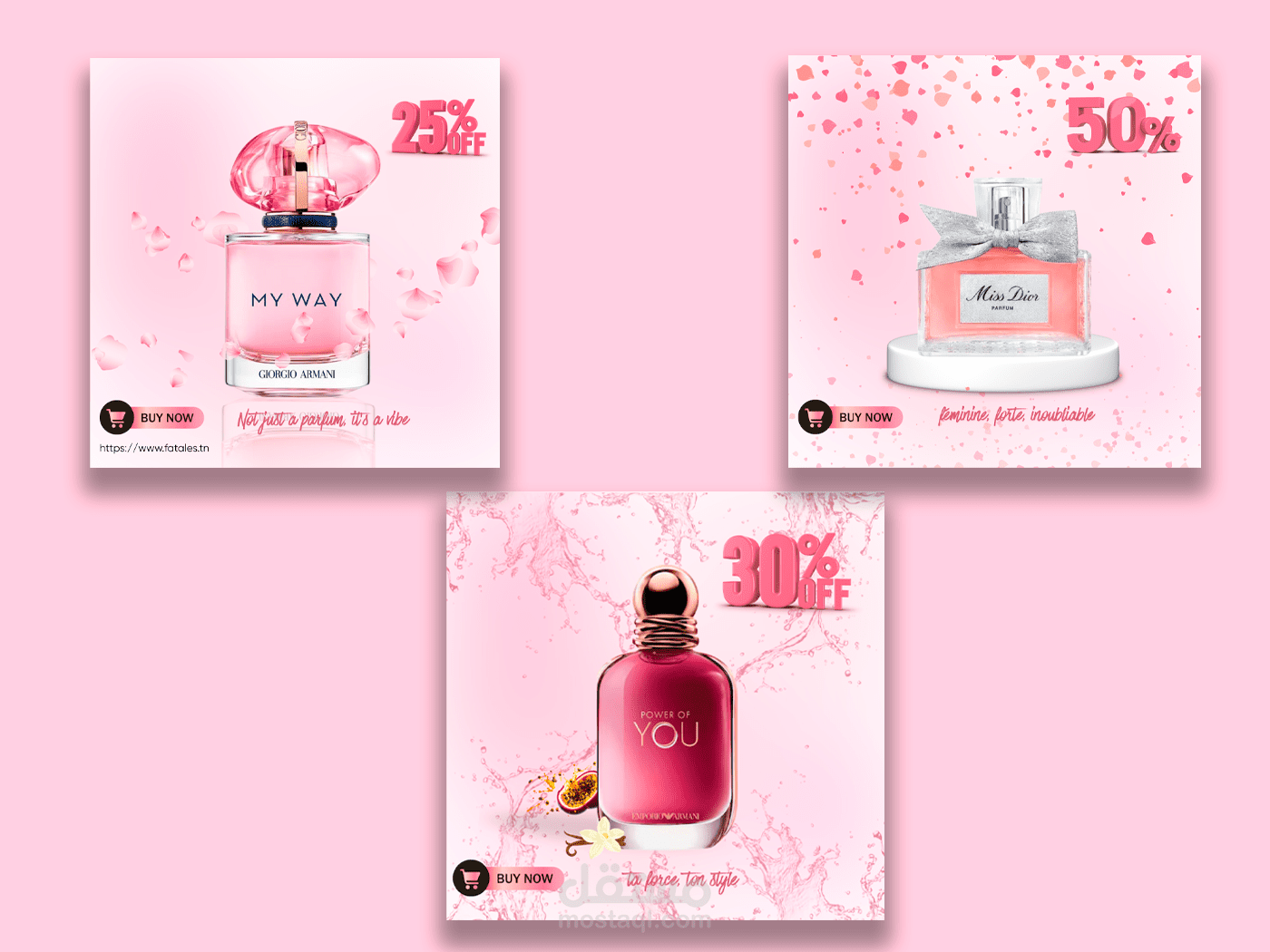 تصميم بوسترات عطر أنثوي