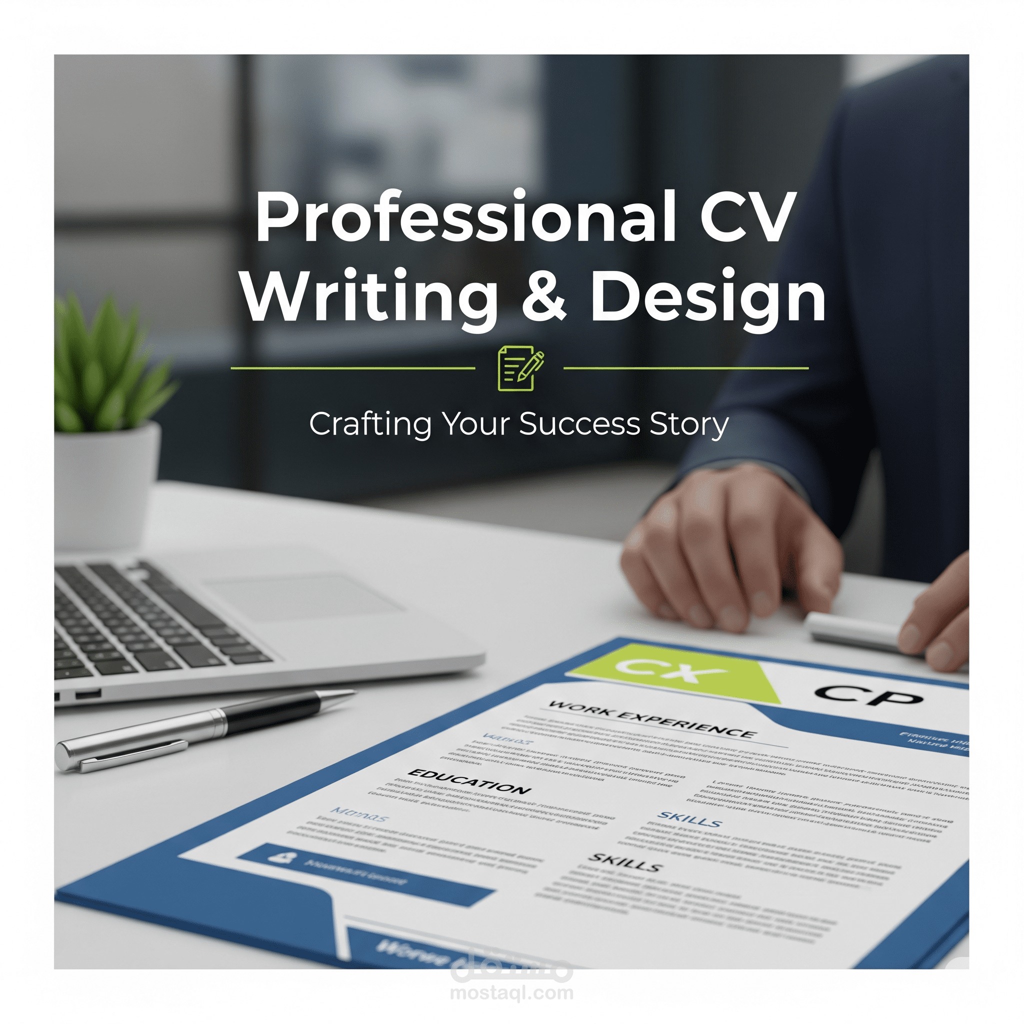 ️ عرض خدمة كتابة وتصميم السيرة الذاتية (CV) باحترافية