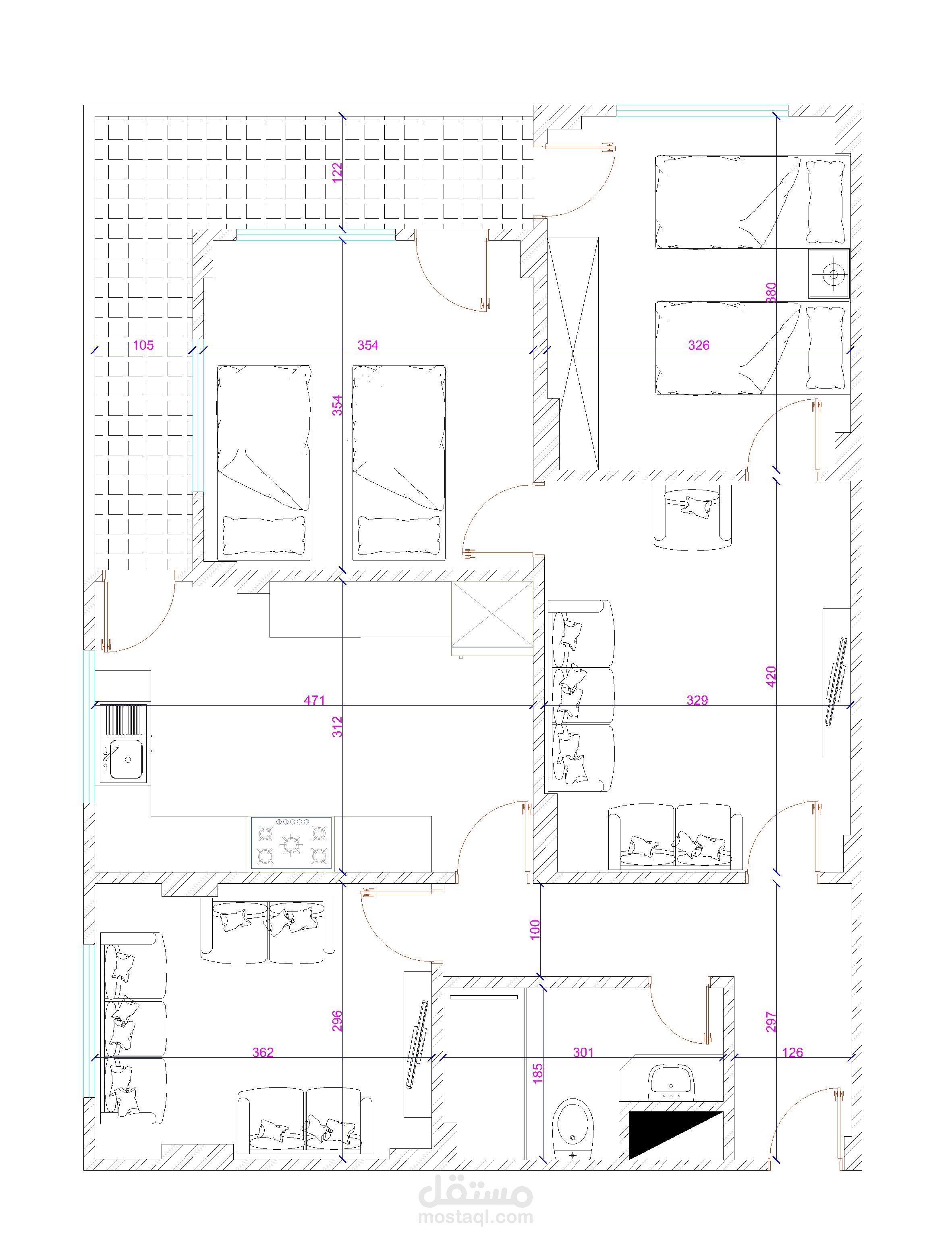 مخطط شقة في سوريا