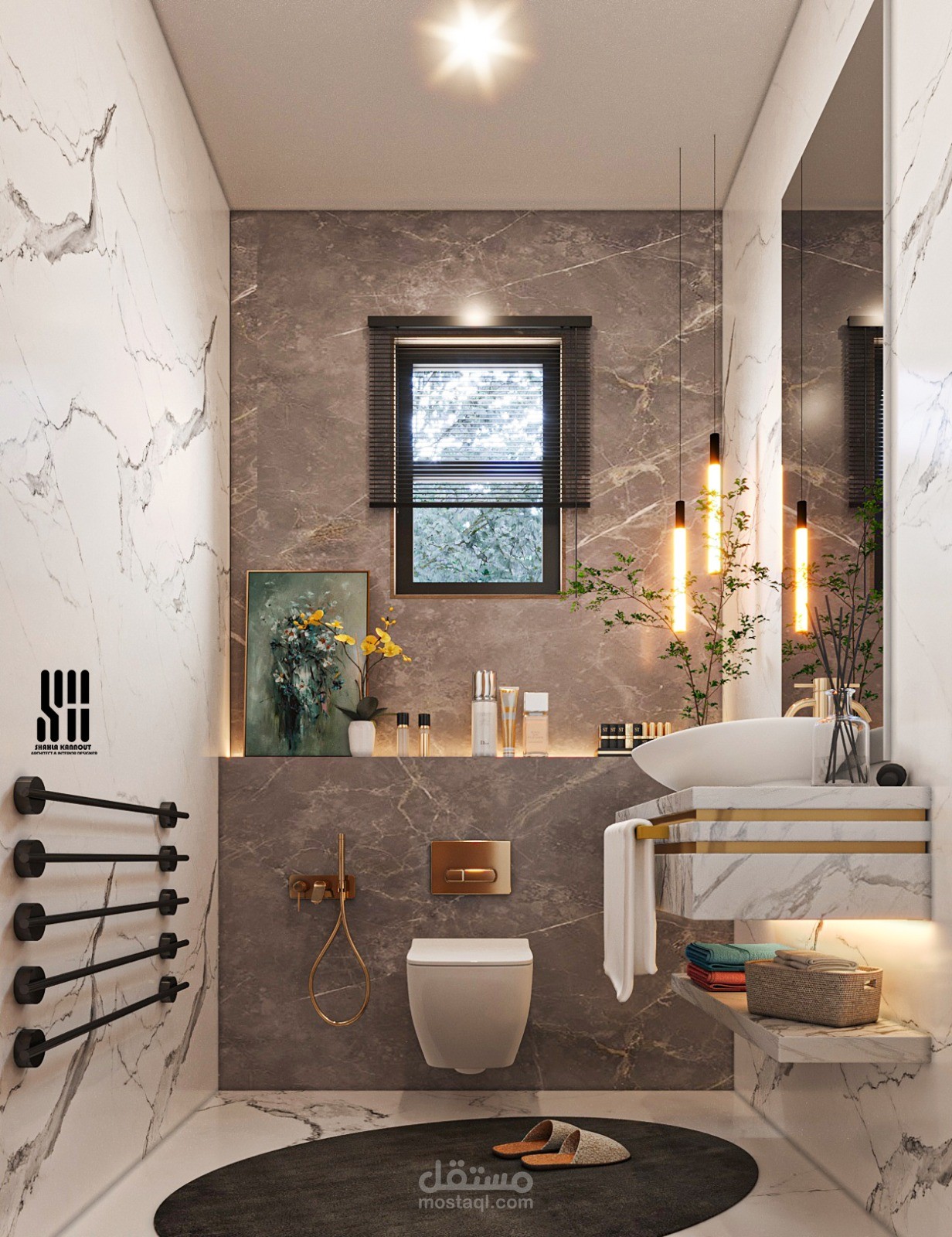 حمامات داخلية مع مغاسل