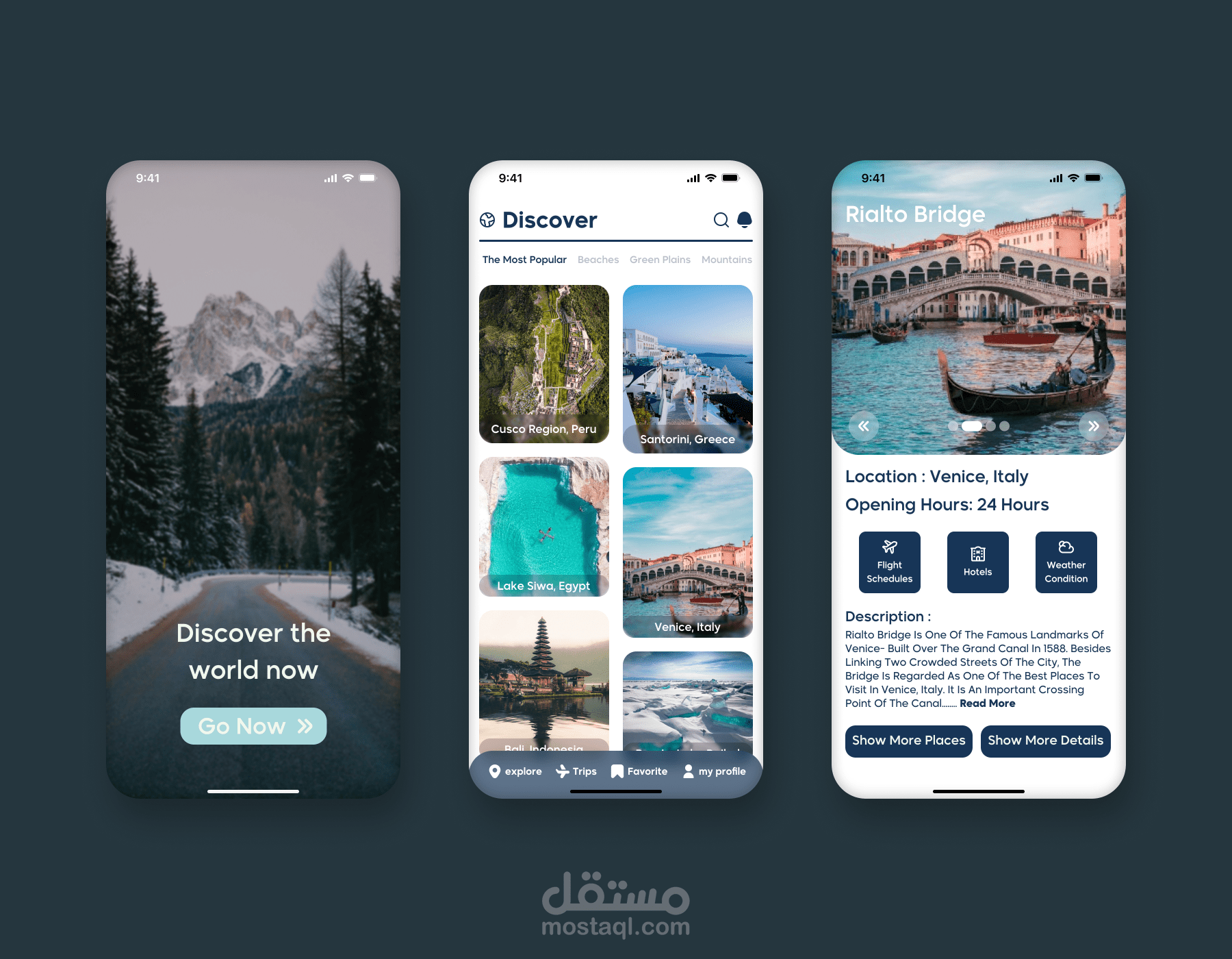 ( تصميم لواجهة المستخدم - تطبيق سفر - UI UX Design - Travel App )