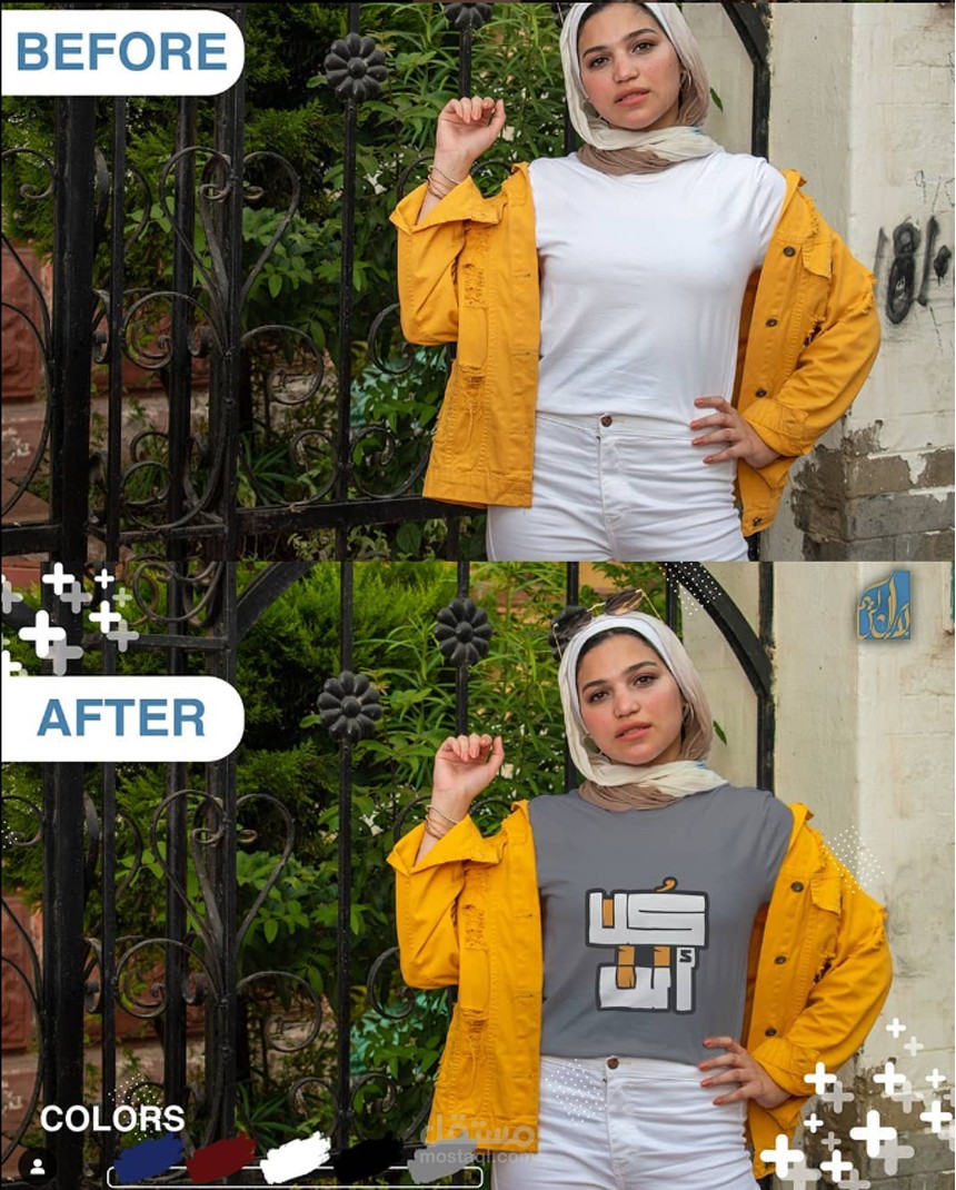 تصوير وتعديل علي الصور كانها بالوان مختلفة بالتصميم المطلوب مع ازالة الشوائب وتعديل مكان التصويرو تحسين بشرة الموديلز