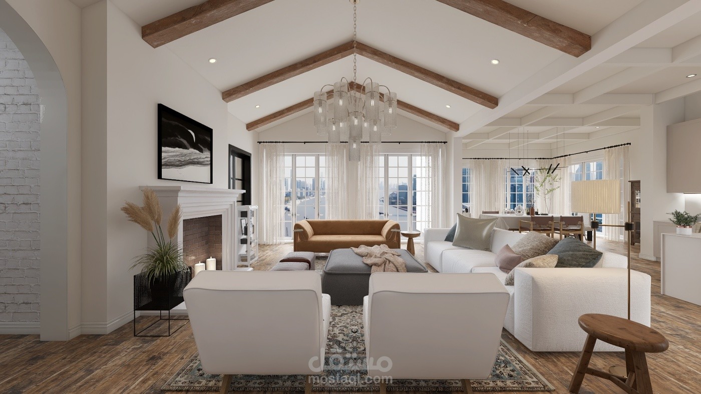 غرفة معيشة واسعة