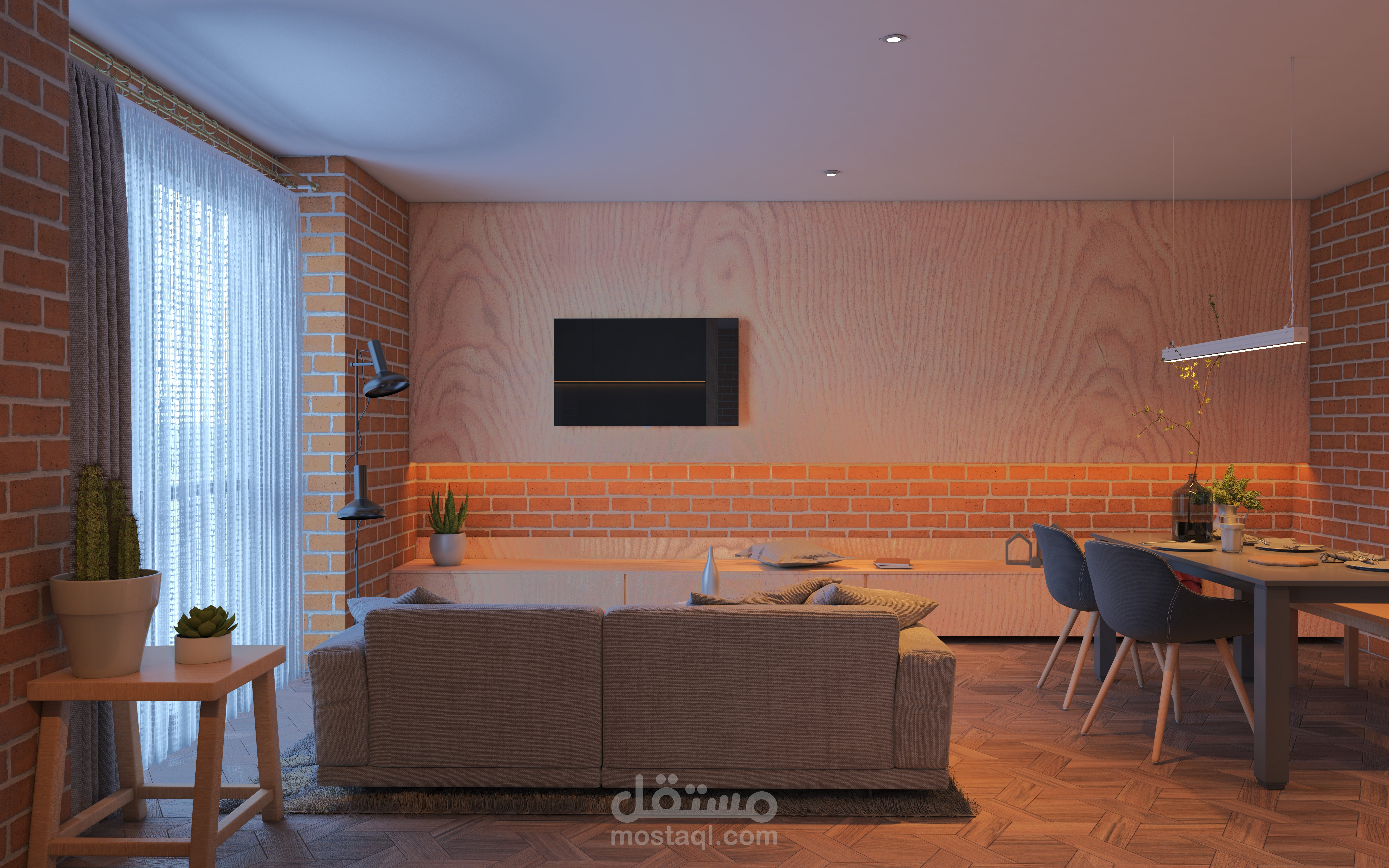 مقترح تصميم شقة هندسية في صلالة