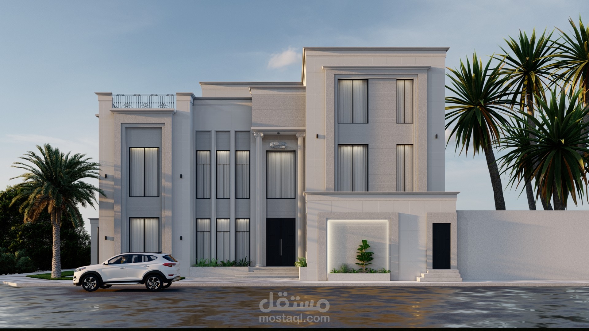 Designing and rendering a house in Saudi Arabia.