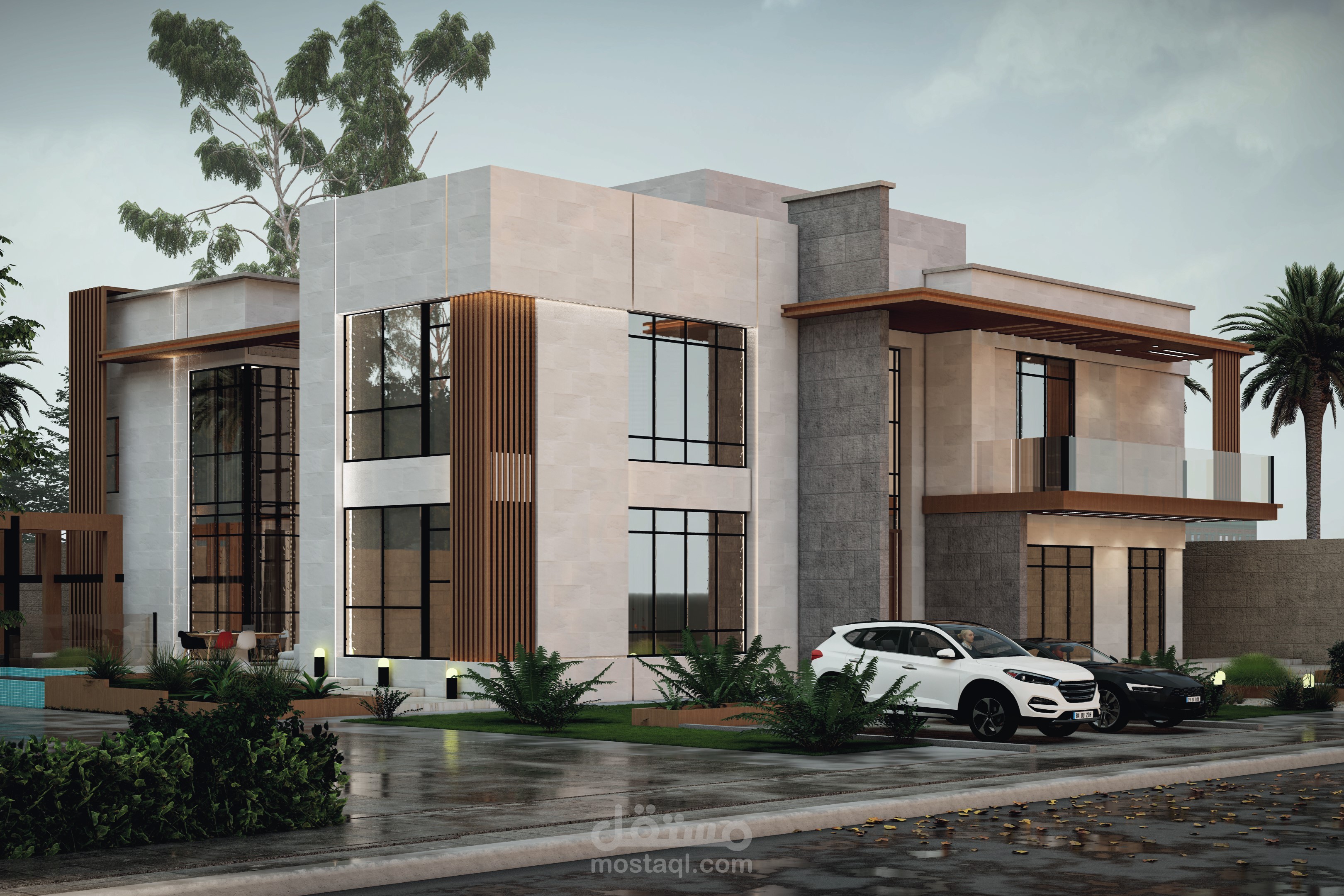 تصميم فيلا على الطراز الحديث في الامارات