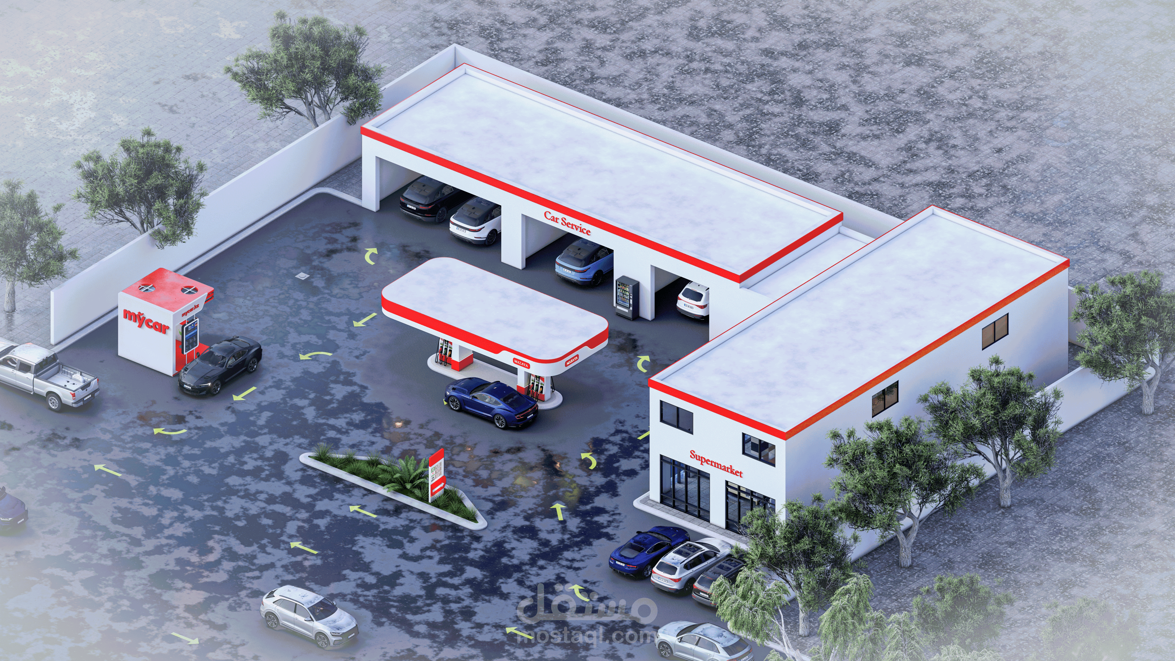 تصميم محطة وقود بالمملكة العربية السعودية