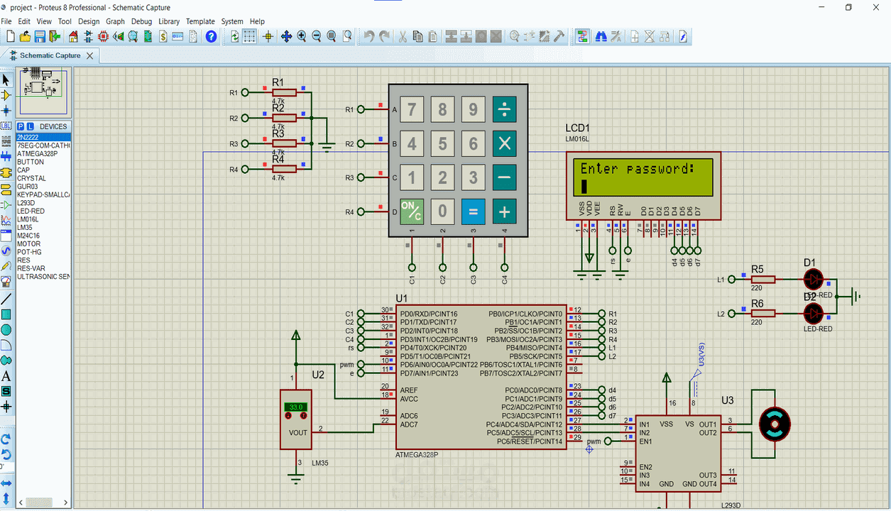 برمجه منزل ذكي باستخدام متحكم ال AVR atmega328p