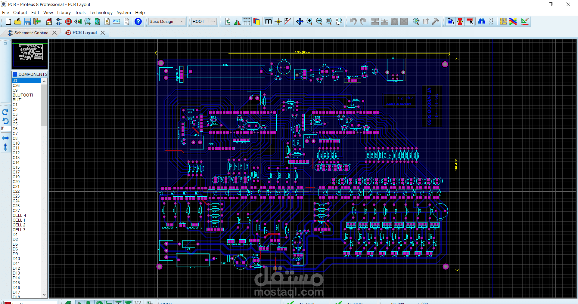 برمجه روبوت باستخدام متحكمين من النوع pic18f وعمل layout and schematic على برنامج البروتس