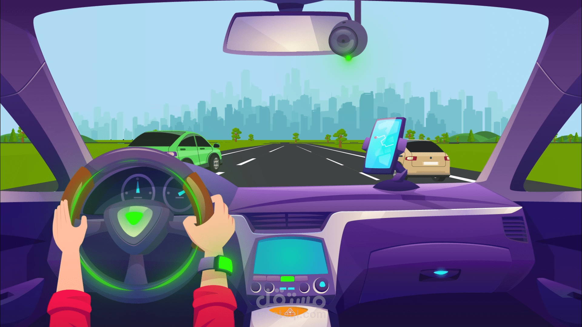 انيميشن توضيحي لتكنولوجيا حديثة لحالات الطوارئ | Modern technologies in cars