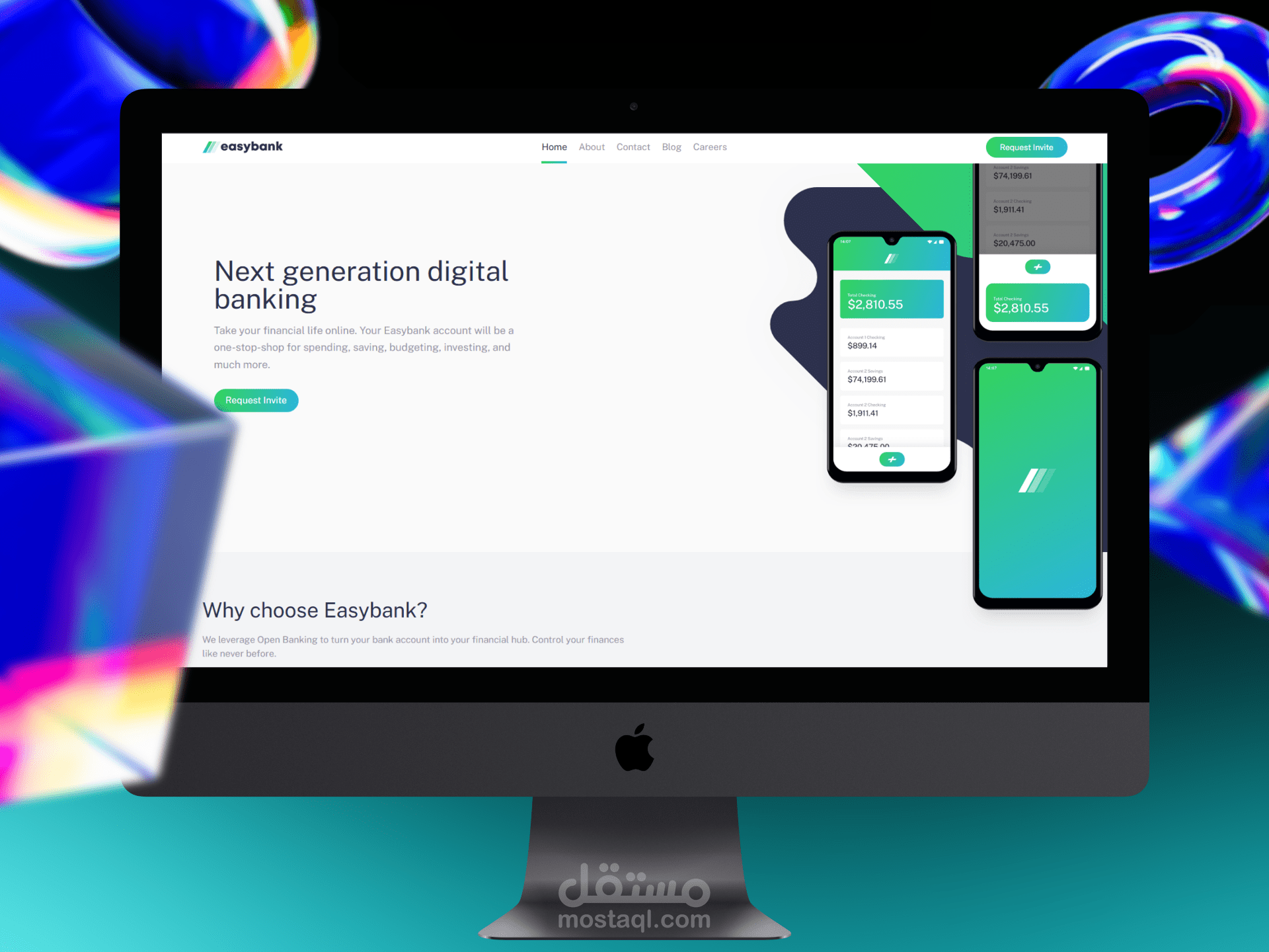 تصميم صفحة هبوط لبنك رقمي (Easybank Landing Page)
