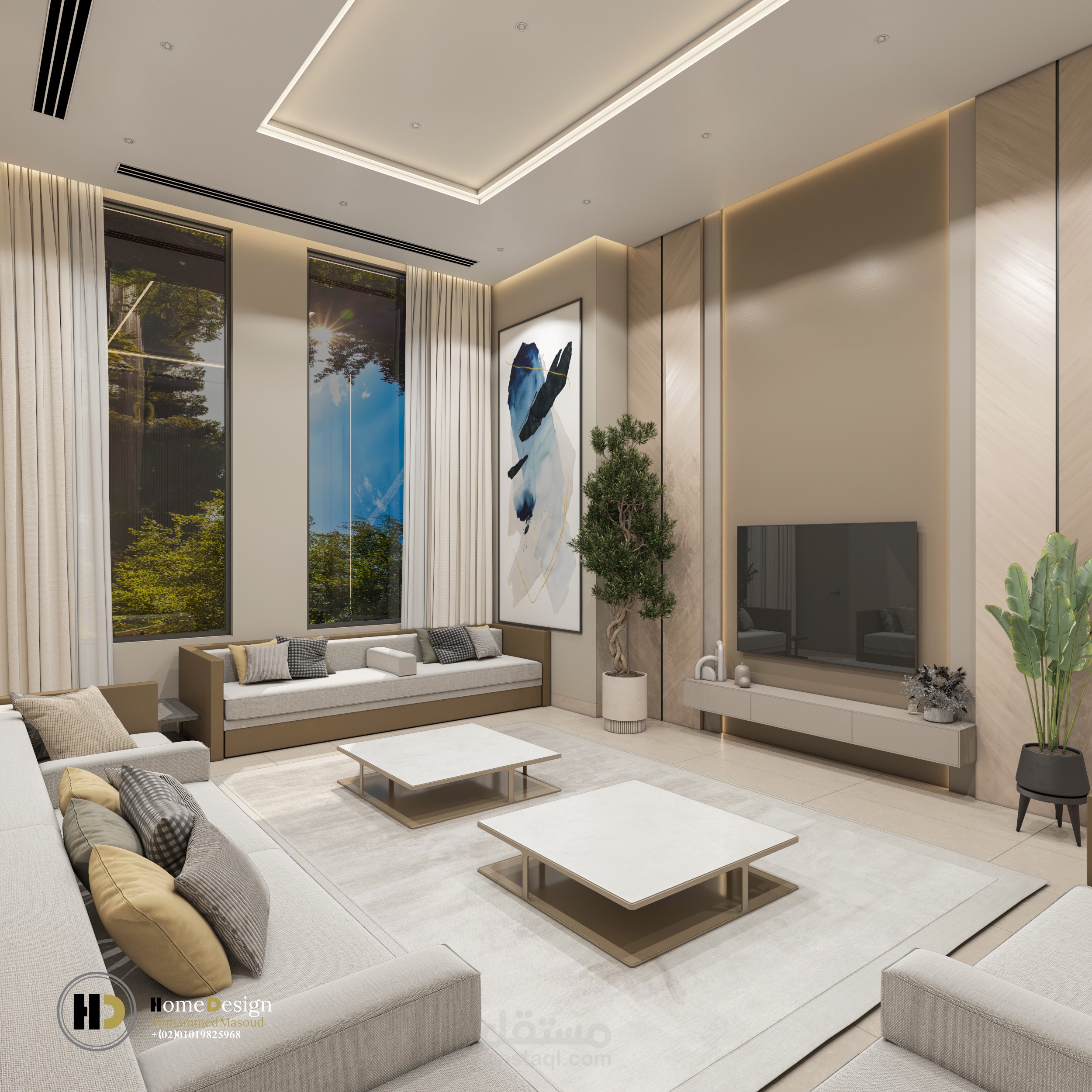 تصميم داخلى لديوانية بالكويت