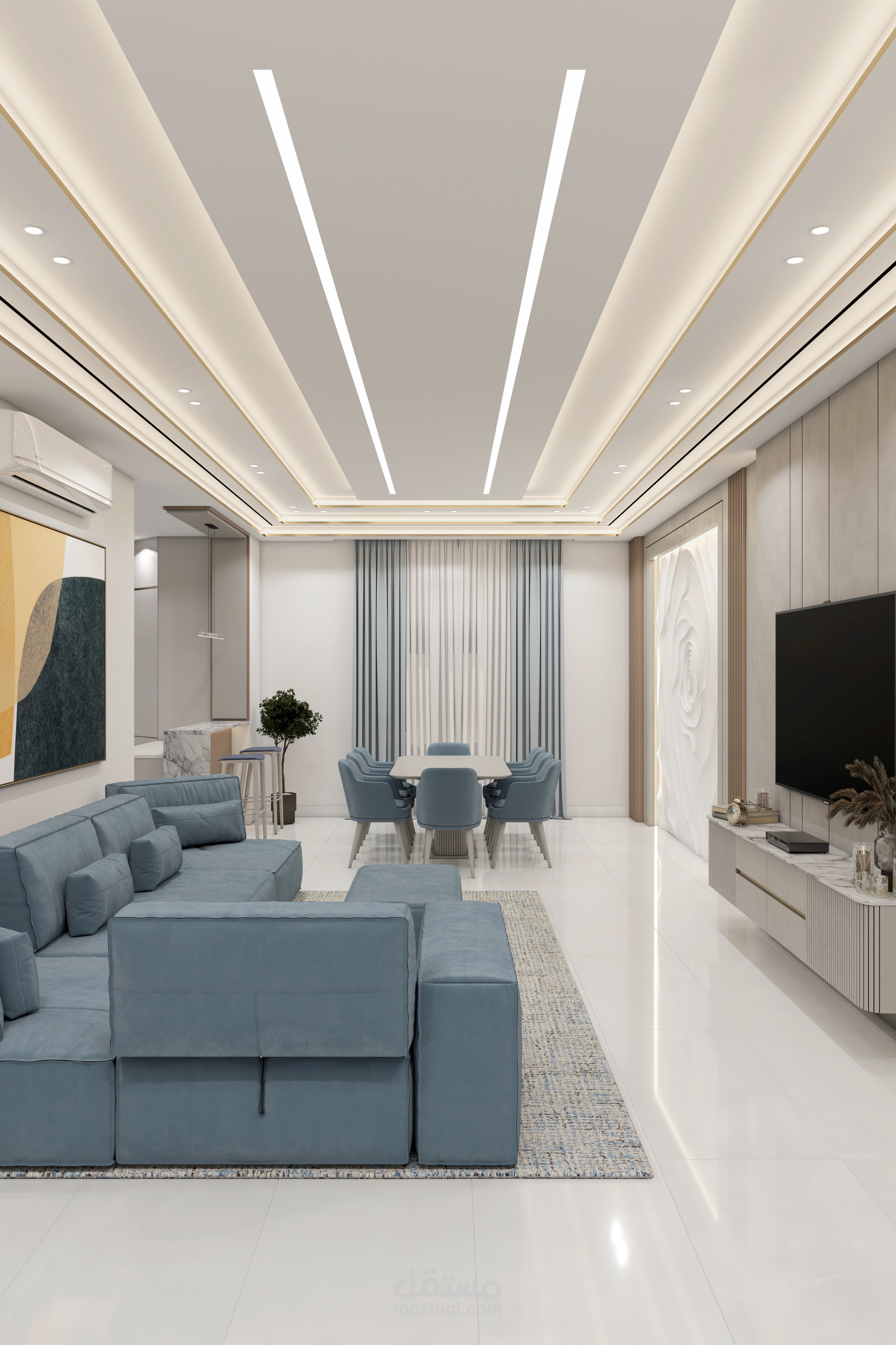 تصميم داخلى لصالة معيشة