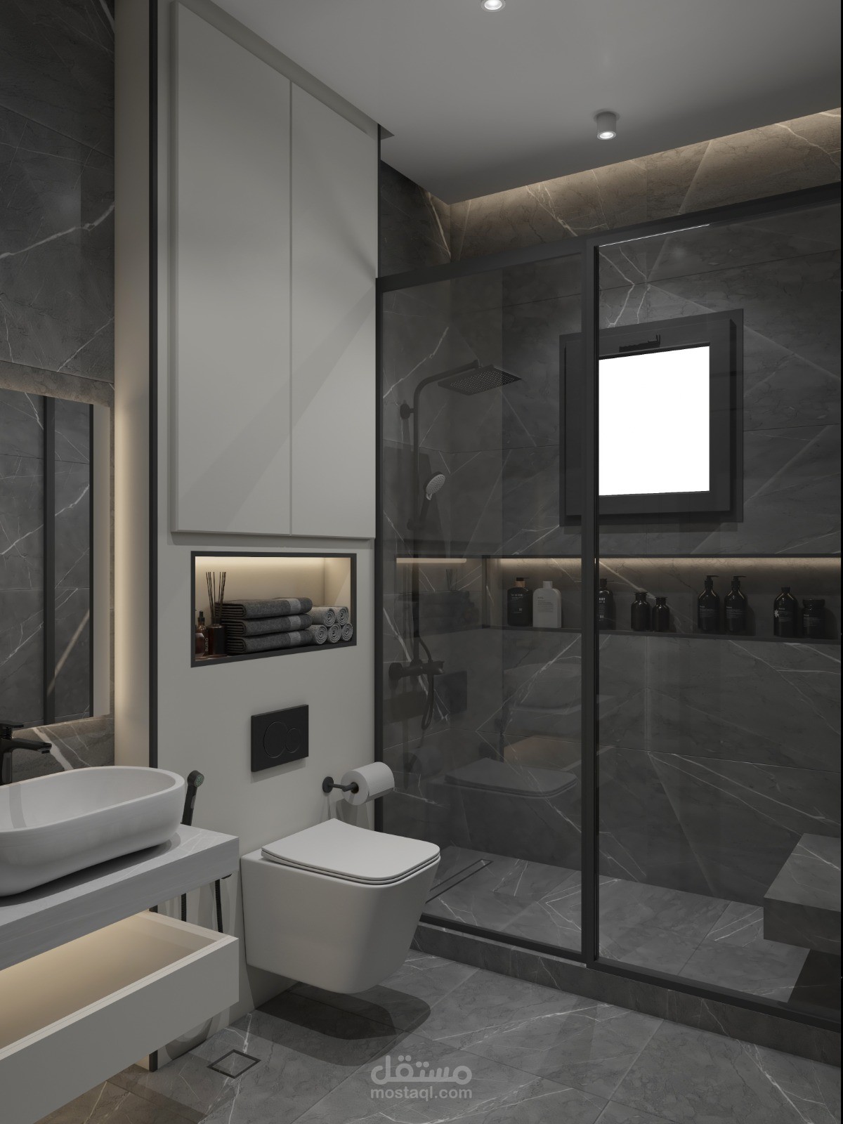 تصميم داخلى لحمام فى دولة الكويت