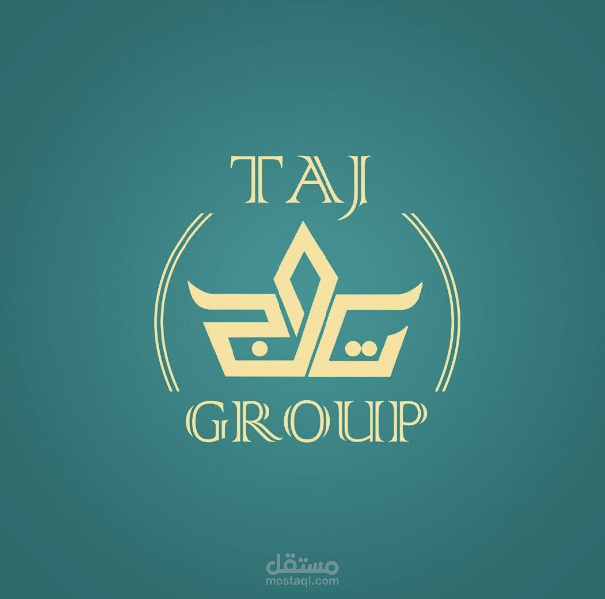 لوجو شركة تاج قروب للوساطة المالية بالاضافة لبعض الاعمال