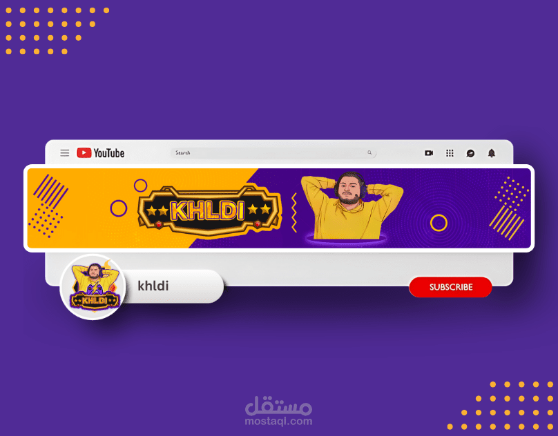 تصميم هوية بصرية وبراندينج خاص بقناة يوتيوب مختصة بالجيمنج