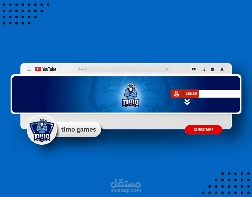 تصميم هوية كاملة لقناة يوتيوب جيمنج
