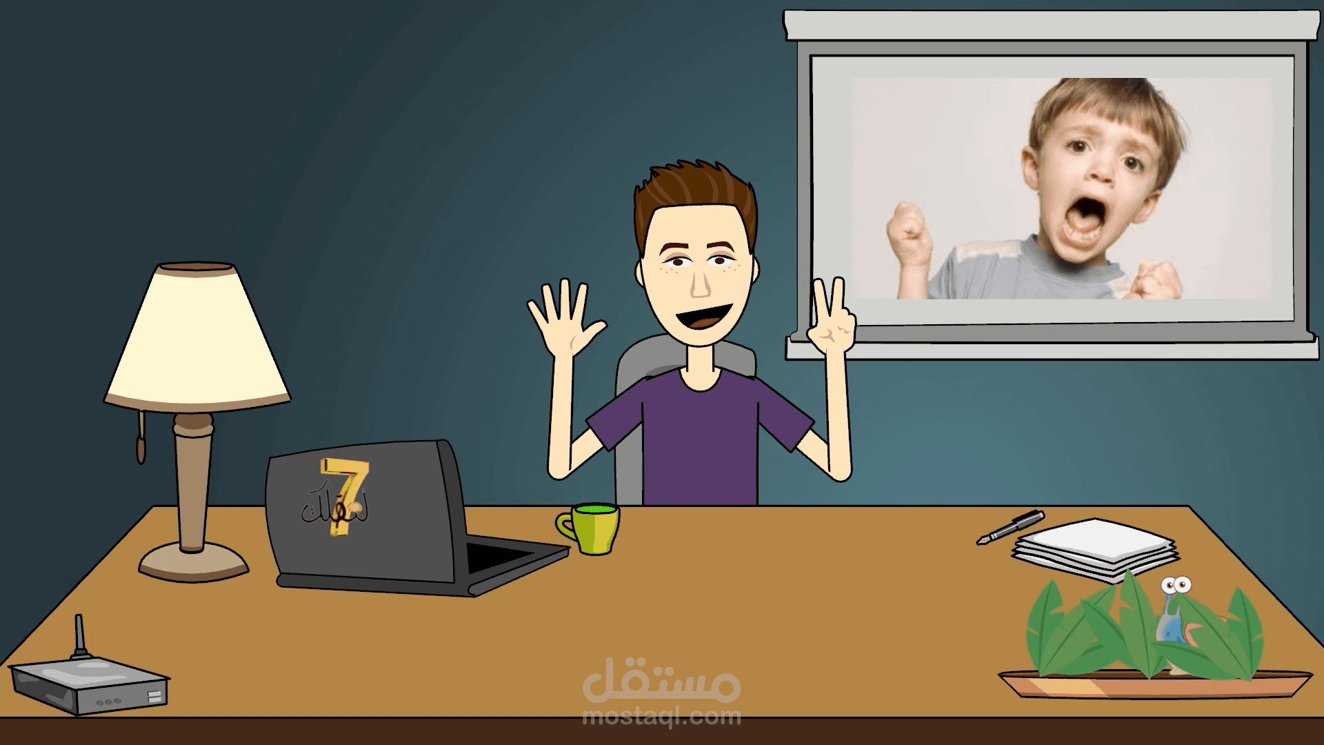 أضرار الألعاب الاليكترونية(عرض كارتوني معلومات عامة)