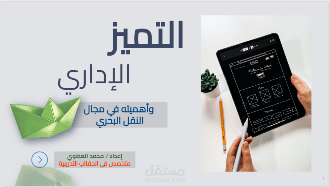 التميز الإداي في المواني البحرية ( حقيبة تدريبية كاملة تشمل عرض تقديمي متميز)