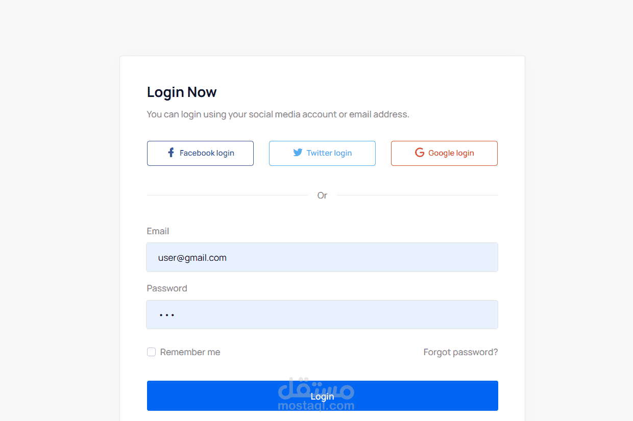 Ui Ux login interface