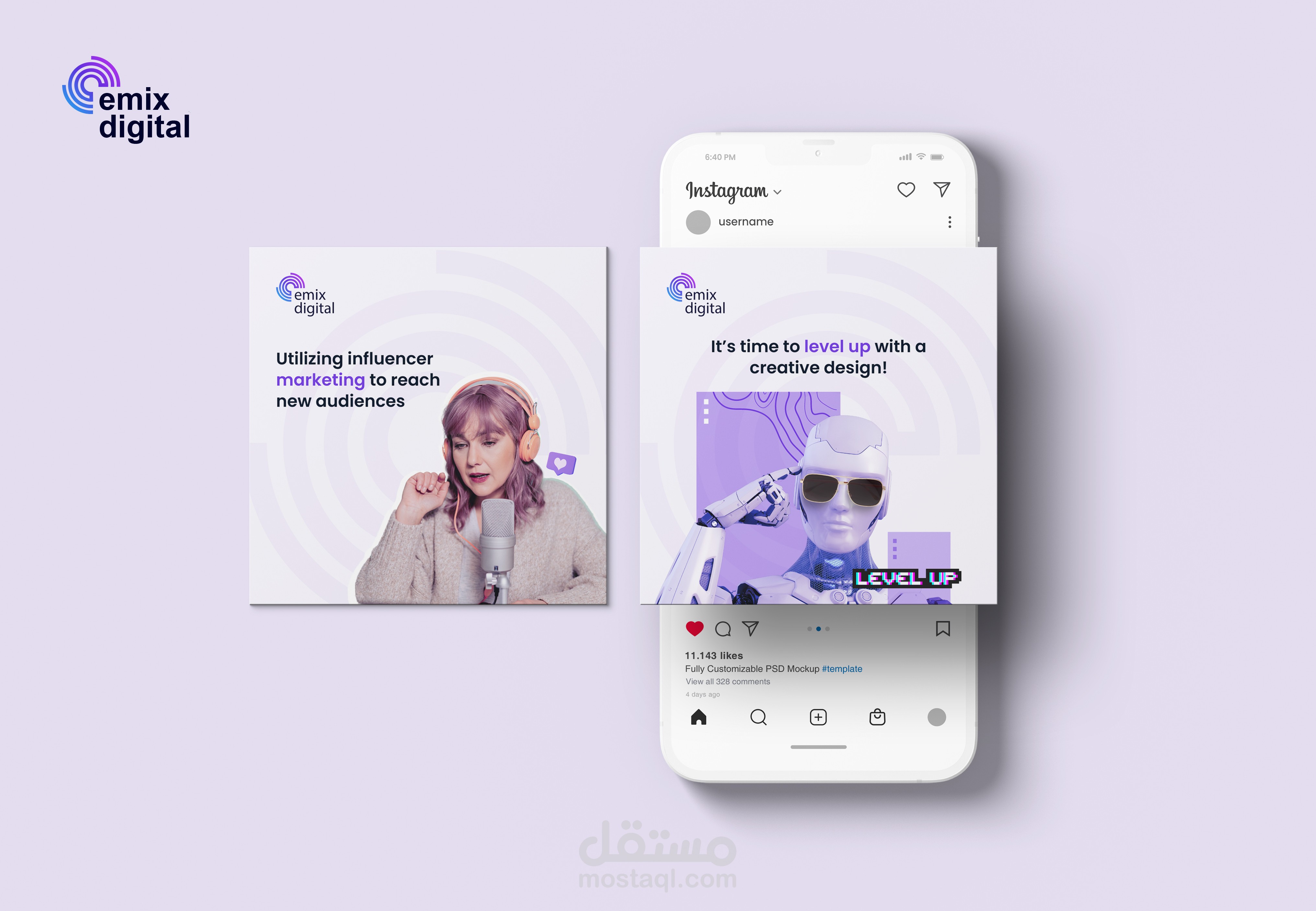 تصميم بوستات سوشل ميديا لشركة ايميكس