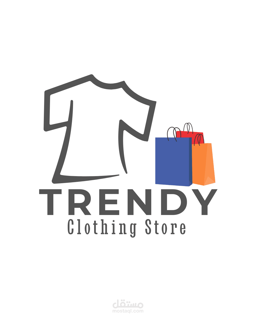 تصميم شعار احترافي لمتجر ملابس "TRENDY" يجمع بين الأناقة والبساطة