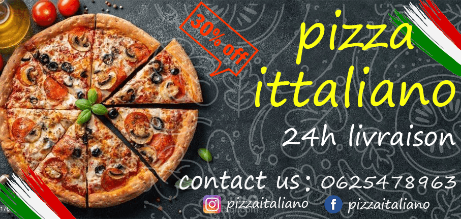 تصميم banner لمطعم بيتزا