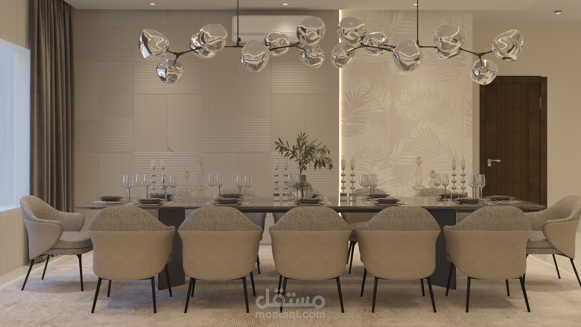 تصميم صالة معيشة مفتوحة