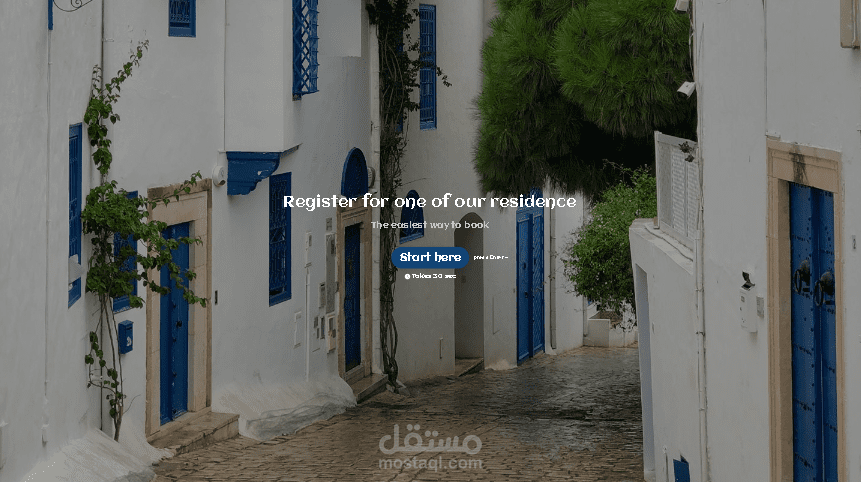 landing page for booking
