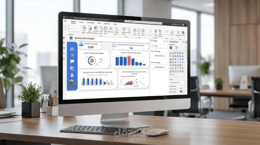 مشروع متكامل لتحليل المخاطر المالية باستخدام  Power bi