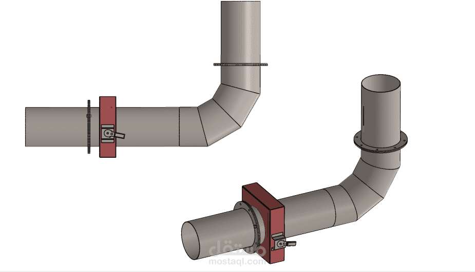 مشروع عمل تكويعه تكيف للهواء مع تصميم للتحكم في كميه الهواء يدويا