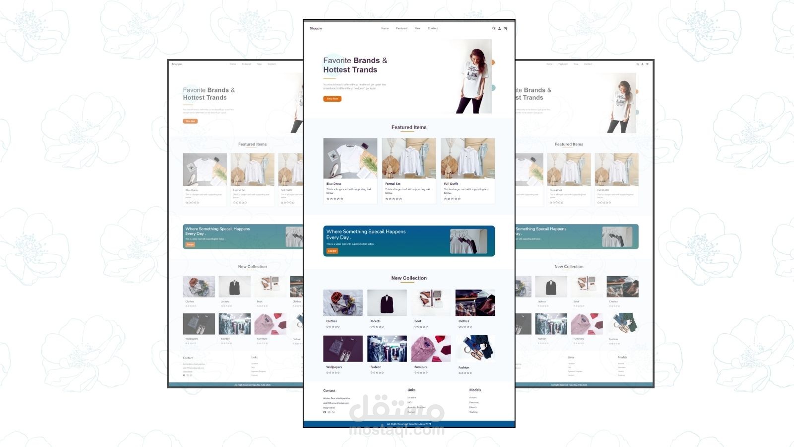 تصميم متجر الكتروني احترافي ومتجاوب مع جميع الأجهزة, باستخدام التقنيات التالية : HTML5, CSS3, JS, Bootstrap, jQuery