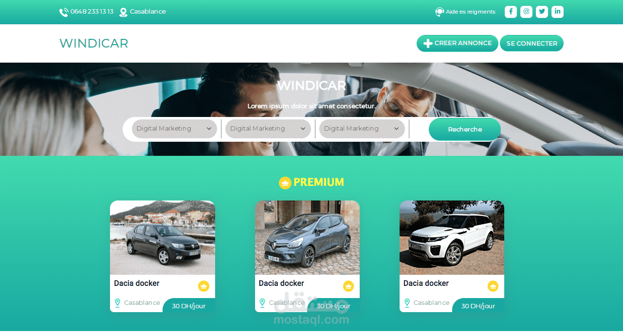 تصميم موقع سيارات