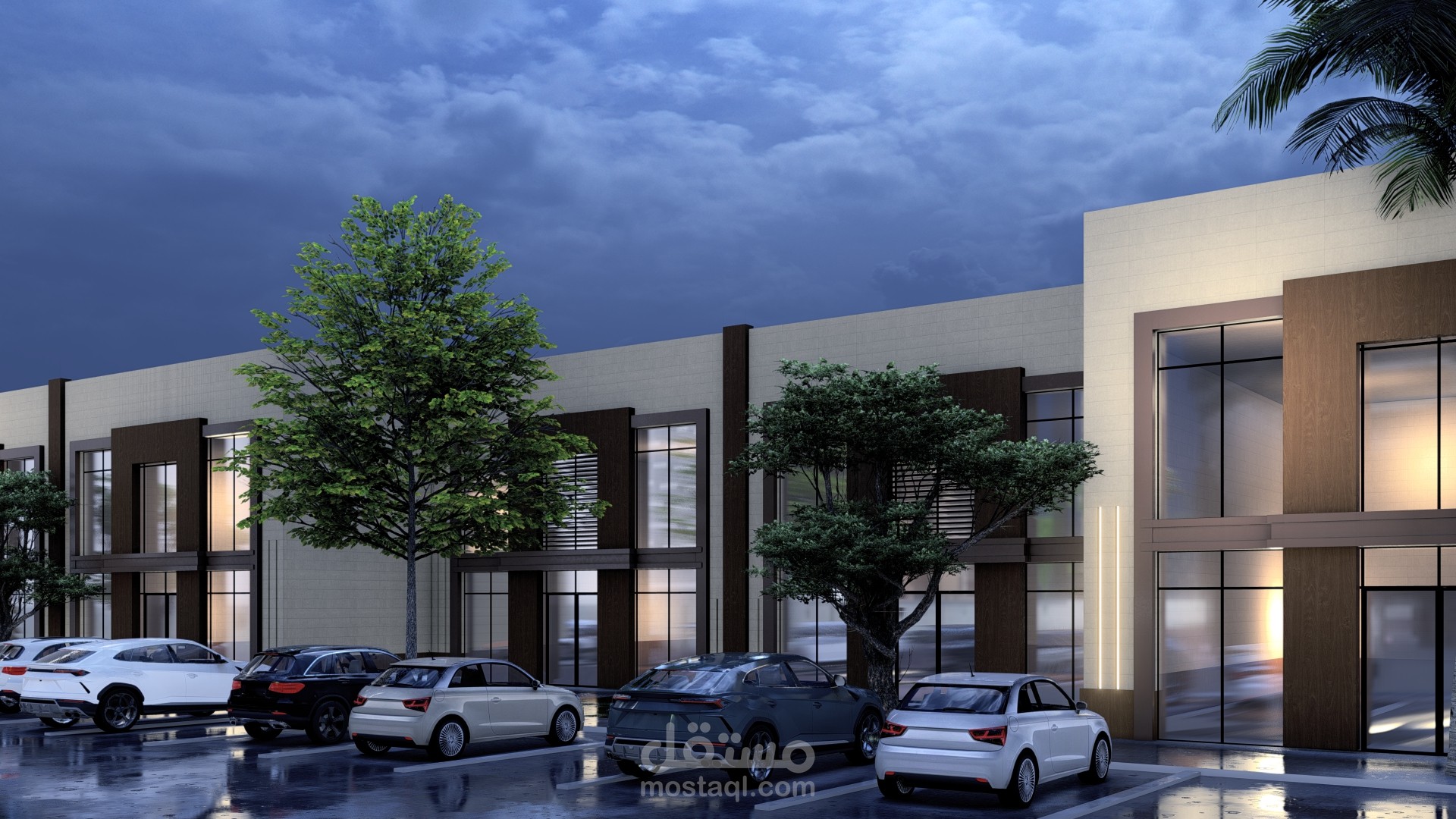 تصميم مجمع مول معارض اسثمارية مع درايف ثرو