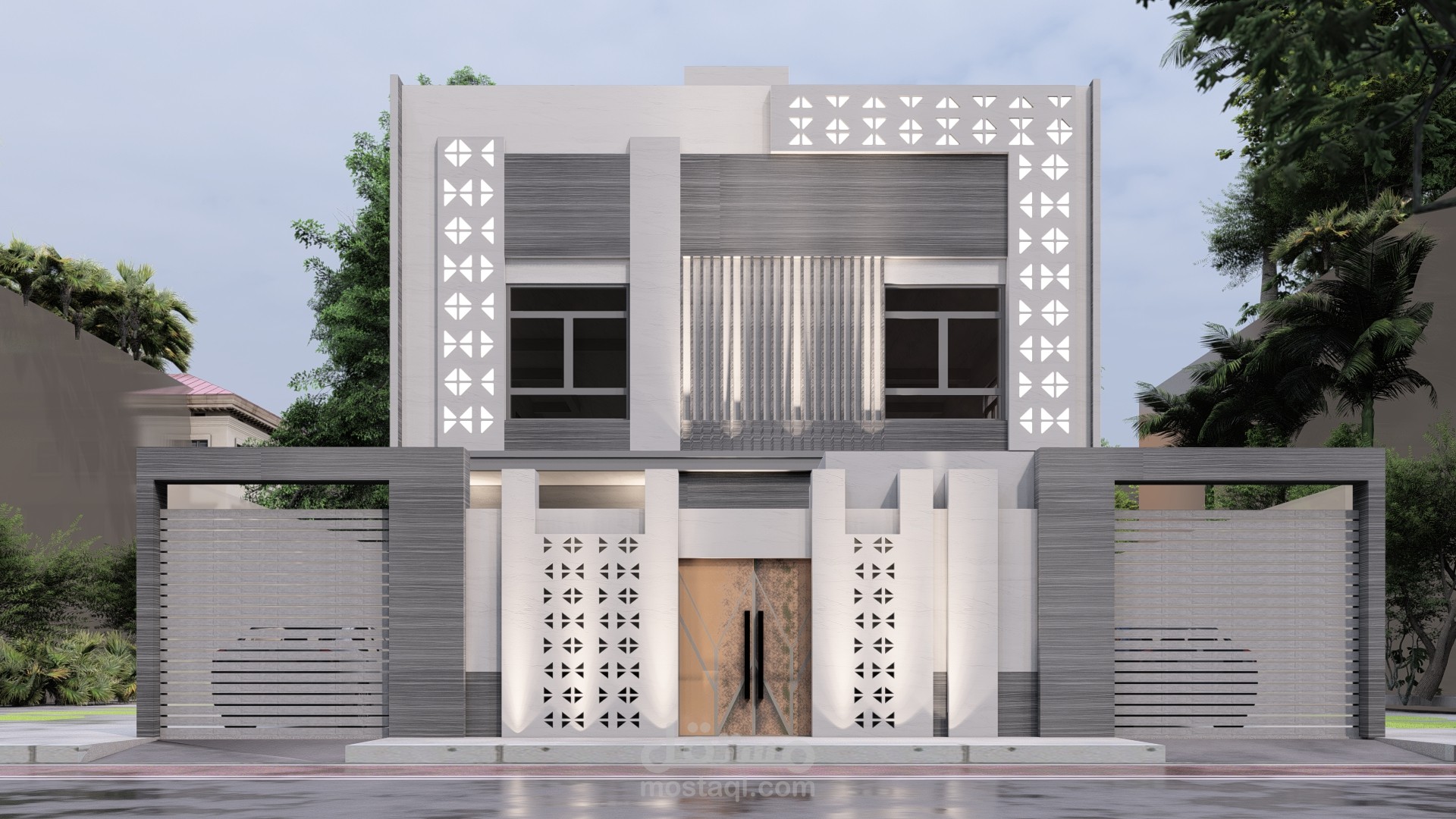 تصميم خارجي واجهات فيلا مودرن